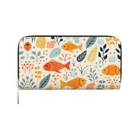 WZYCWB Koi and grass Printed zippered wallet perfect for travel, business, and everyday wear. Holds cell phones and cash.