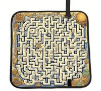 WZYCWB Labyrinth Treasure Map Printed Foldable Seat Cushion - Portable foldable cushion with carabiner, suitable for stadiums, camping, hiking and other occasions.