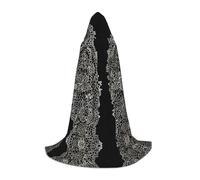 WZYCWB Lace background Printed Small Hooded Cape, Holiday Party Costume, Carnival Party Prop, Sizes S/M/L
