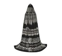WZYCWB Lace stripes Printed Medium Hooded Cape, Holiday Party Costume, Carnival Party Prop, Sizes S/M/L