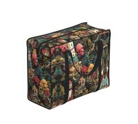 WZYCWB Large Capacity Storage Tote Bag for Adults, 48.7L, Castles and Trees Print, Polyester, Vinyl Lining, Zippered, 53 x 40 x 23 cm, Foldable with Reinforced Handles