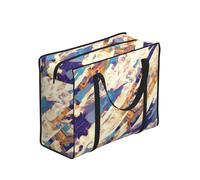 WZYCWB Large Capacity Storage Tote Bag for Adults, 53x40x23cm, Polyester with Vinyl Lining, Zippered, Foldable and Lightweight