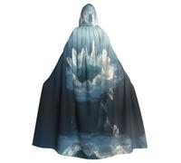 WZYCWB Large crystal Halloween hooded cape, a stylish adult cape perfect for carnivals, themed parties, and masquerades.
