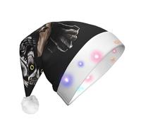 WZYCWB Late Night Owl Adult New Year Christmas hat, with LED lights, unisex plush Christmas hat, New Year Christmas party gift