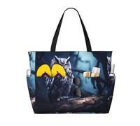 WZYCWB Late Night Owl Beach bag large travel bag gym swimming pool zipper storage bag