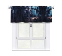 WZYCWB Late Night Owl Printed Curtain Valance, 54 inches Wide Ã- 18 inches high, Suitable for Door and Window partitions