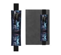 WZYCWB Late Night Owl Printed Large-Capacity PVC Pen Holder + Creative Diary Pen Bag Set with Elastic Band Anti-Slip Design