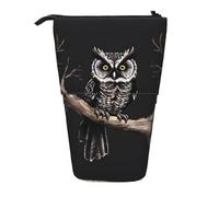 WZYCWB Late Night Owl Printed Retractable Pen Holder Suitable for use as a Simple Cosmetic Bag, Wallet, etc.