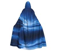 WZYCWB Late night sea level Halloween hooded cape, a stylish adult cape perfect for carnivals, themed parties, and masquerades.
