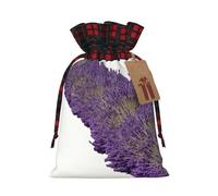 WZYCWB Lavender Group Christmas Gift Bags for Christmas Party Supplies Decorations, 8.3 * 11.8 Inch Colorblock Burlap Drawstring Gift Bags,