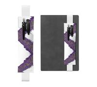 WZYCWB Lavender Group Leather Pen Holder Bookmark, Adjustable Leather Pen Holder, Perfect for Back to School Christmas Gifts