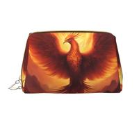 WZYCWB Leather travel cosmetic bag, beautiful phoenix portable cosmetic bag, large capacity cosmetic storage bag with pockets,