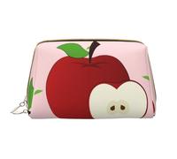 WZYCWB Leather travel cosmetic bag, Cartoon Red Fruit portable cosmetic bag, large capacity cosmetic storage bag with pockets,