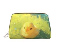 WZYCWB Leather travel cosmetic bag, chicks portable cosmetic bag, large capacity cosmetic storage bag with pockets,