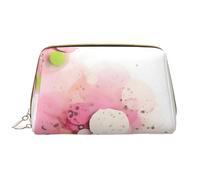 WZYCWB Leather travel cosmetic bag, Color fragment paper portable cosmetic bag, large capacity cosmetic storage bag with pockets,