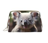 WZYCWB Leather travel cosmetic bag, Cute Koala portable cosmetic bag, large capacity cosmetic storage bag with pockets,
