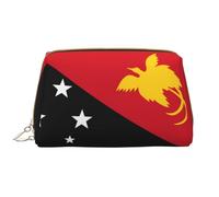 WZYCWB Leather travel cosmetic bag, Flag of Papua New Guinea portable cosmetic bag, large capacity cosmetic storage bag with pockets,