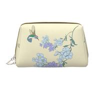 WZYCWB Leather travel cosmetic bag, Fresh Orchids portable cosmetic bag, large capacity cosmetic storage bag with pockets,