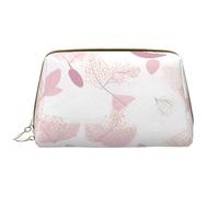 WZYCWB Leather travel cosmetic bag, Hand-painted floral line pattern portable cosmetic bag, large capacity cosmetic storage bag with pockets,