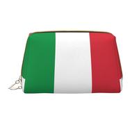 WZYCWB Leather travel cosmetic bag, Italian flag portable cosmetic bag, large capacity cosmetic storage bag with pockets,