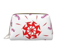 WZYCWB Leather travel cosmetic bag, Spinning flowers portable cosmetic bag, large capacity cosmetic storage bag with pockets,