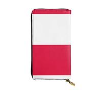 WZYCWB Leather Wallet, 7.5 * 4.1 Inch Long Clutch Bag, Zipper Compartment Large Storage, Good Gift for Friends Polish flag Printed