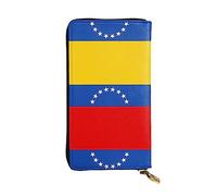 WZYCWB Leather Wallet, 7.5 * 4.1 Inch Long Clutch Bag, Zipper Compartment Large Storage, Good Gift for Friends Flag of Venezuela Printed