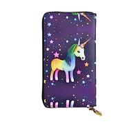 WZYCWB Leather Wallet, 7.5 * 4.1 Inch Long Clutch Bag, Zipper Compartment Large Storage, Good Gift for Friends One-horse star Printed