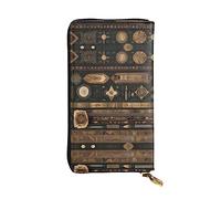 WZYCWB Leather Wallet, 7.5 * 4.1 Inch Long Clutch Bag, Zipper Compartment Large Storage, Good Gift for Friends Bohemian style Printed