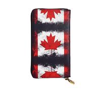 WZYCWB Leather Wallet, 7.5 * 4.1 Inch Long Clutch Bag, Zipper Compartment Large Storage, Good Gift for Friends Canadian flag Printed