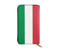 WZYCWB Leather Wallet, 7.5 * 4.1 Inch Long Clutch Bag, Zipper Compartment Large Storage, Good Gift for Friends Italian flag Printed
