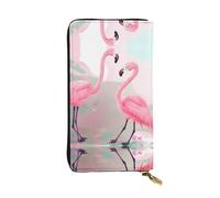WZYCWB Leather Wallet, 7.5 * 4.1 Inch Long Clutch Bag, Zipper Compartment Large Storage, Good Gift for Friends Love Flamingo Printed