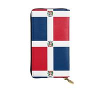 WZYCWB Leather Wallet, 7.5 * 4.1 Inch Long Clutch Bag, Zipper Compartment Large Storage, Good Gift for Friends Dominican Republic Printed