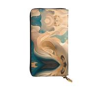 WZYCWB Leather Wallet, 7.5 * 4.1 Inch Long Clutch Bag, Zipper Compartment Large Storage, Good Gift for Friends Dunhuang Mystery Printed