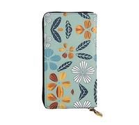 WZYCWB Leather Wallet, 7.5 * 4.1 Inch Long Clutch Bag, Zipper Compartment Large Storage, Good Gift for Friends Light coloured floral Printed