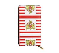 WZYCWB Leather Wallet, 7.5 * 4.1 Inch Long Clutch Bag, Zipper Compartment Large Storage, Good Gift for Friends Flag of the Senate of Bremen Printed