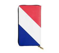 WZYCWB Leather Wallet, 7.5 * 4.1 Inch Long Clutch Bag, Zipper Compartment Large Storage, Good Gift for Friends French flag Printed