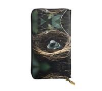 WZYCWB Leather Wallet, 7.5 * 4.1 Inch Long Clutch Bag, Zipper Compartment Large Storage, Good Gift for Friends Little bird nest Printed