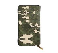 WZYCWB Leather Wallet, 7.5 * 4.1 Inch Long Clutch Bag, Zipper Compartment Large Storage, Good Gift for Friends Army camouflage Printed
