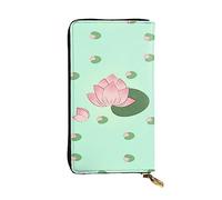 WZYCWB Leather Wallet, 7.5 * 4.1 Inch Long Clutch Bag, Zipper Compartment Large Storage, Good Gift for Friends Lotus flowers waiting to bloom Printed