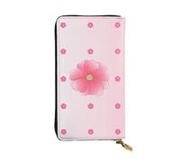 WZYCWB Leather Wallet, 7.5 * 4.1 Inch Long Clutch Bag, Zipper Compartment Large Storage, Good Gift for Friends Blooming carnations Printed