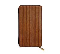 WZYCWB Leather Wallet, 7.5 * 4.1 Inch Long Clutch Bag, Zipper Compartment Large Storage, Good Gift for Friends Brown wood pattern Printed