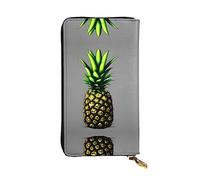 WZYCWB Leather Wallet, 7.5 * 4.1 Inch Long Clutch Bag, Zipper Compartment Large Storage, Good Gift for Friends Cartoon Pineapple Printed