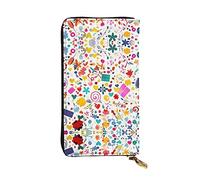 WZYCWB Leather Wallet, 7.5 * 4.1 Inch Long Clutch Bag, Zipper Compartment Large Storage, Good Gift for Friends Happy Birthday Background Printed