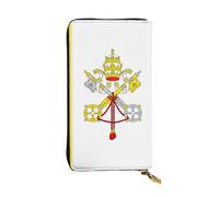 WZYCWB Leather Wallet, 7.5 * 4.1 Inch Long Clutch Bag, Zipper Compartment Large Storage, Good Gift for Friends Vatican flag Printed