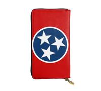 WZYCWB Leather Wallet, 7.5 * 4.1 Inch Long Clutch Bag, Zipper Compartment Large Storage, Good Gift for Friends Tennessee State Flag Printed