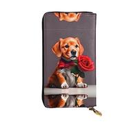 WZYCWB Leather Wallet, 7.5 * 4.1 Inch Long Clutch Bag, Zipper Compartment Large Storage, Good Gift for Friends Gentleman-like dog Printed
