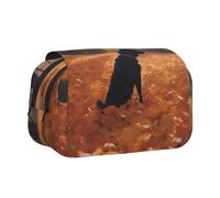 WZYCWB Leaves with dogs Portable Pencil Case ideal for organizing pens in the office or storing makeup brushes