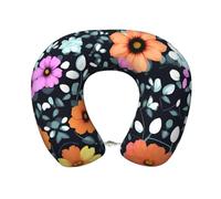 WZYCWB Leisure and Comfortable Travel Pillow, Beautiful Colourful Flowers Memory Foam U-Shaped Neck Pillow, Camping Home Office Driving headrest Leisure