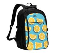 WZYCWB Lemon wedges Printed laptop backpack, business men's commuter backpack, computer bag with USB port charging